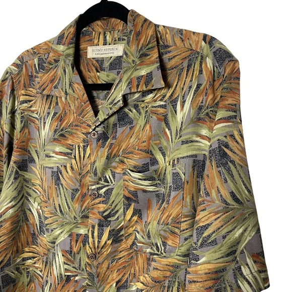 Island Republic 100% Silk Hawaiian Button Down Shirt Size M - Picture 2 of 8
